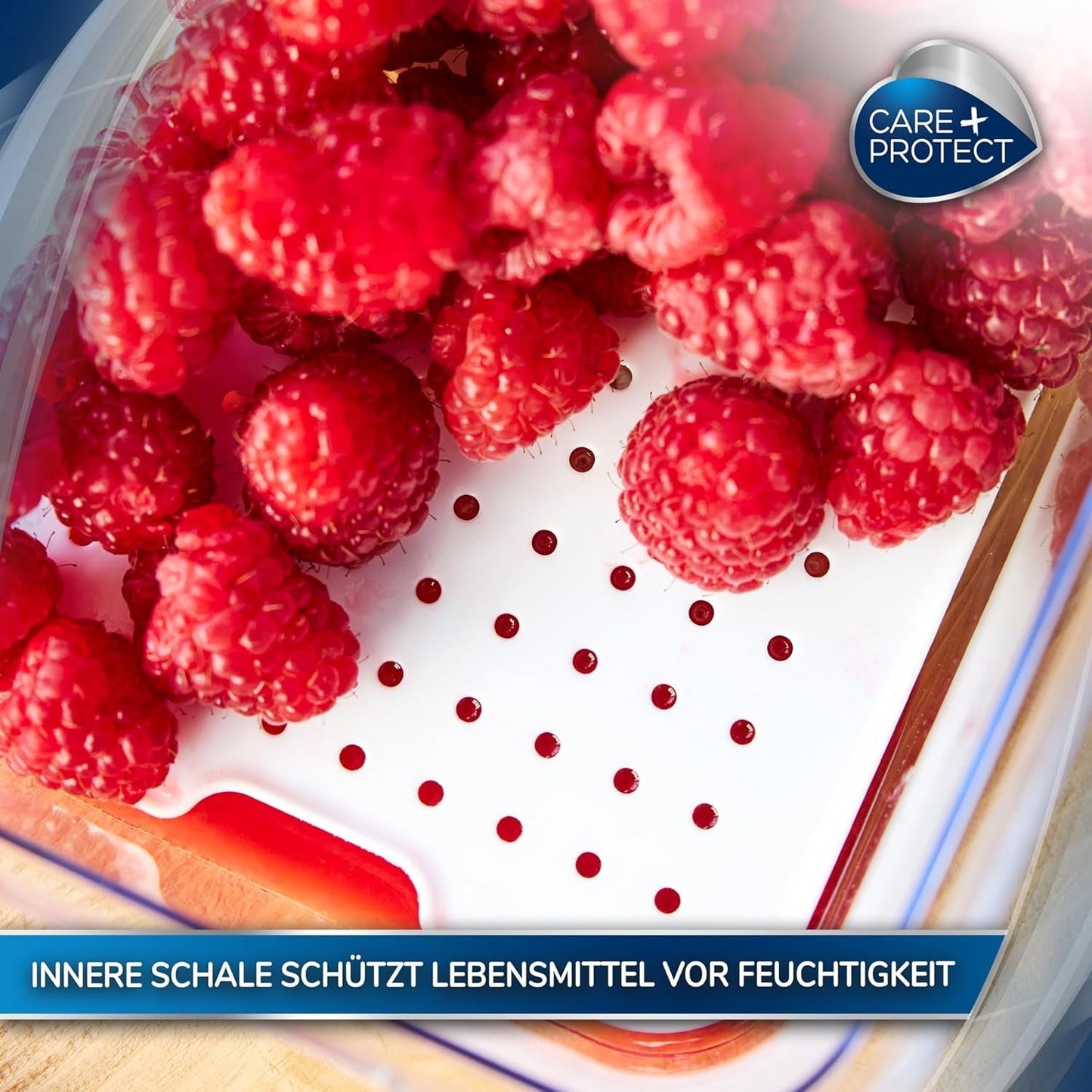 CARE + PROTECT Smart madbeholder, perfekt stabelbar, køleskabsorganisator, beskytter mad mod fugt, holder maden frisk længere, 2,15 l Madopbevaringsbokse Naty Shop