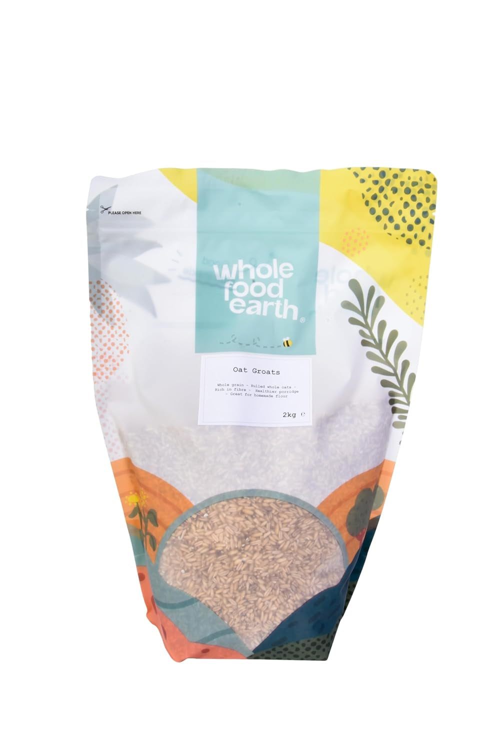 Havregryn Wholefood Jord 2 kg | Ikke-GMO | Naturlig | Rig på fibre