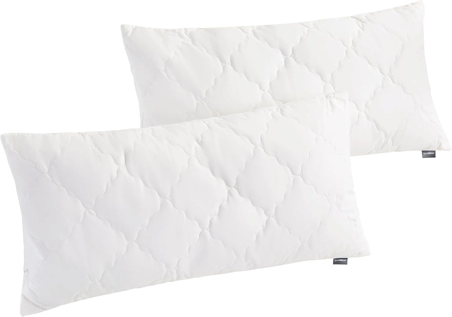 Traumnacht Bambuspude med bambusfibre, hypoallergen, antibakteriel Pudesæt med lynlås, bestående af 2 puder 40X80Cm, Oeko-Tex certificeret, udviklet i Tyskland Naty Shop standardpuder 40 X 80 Cm Pude