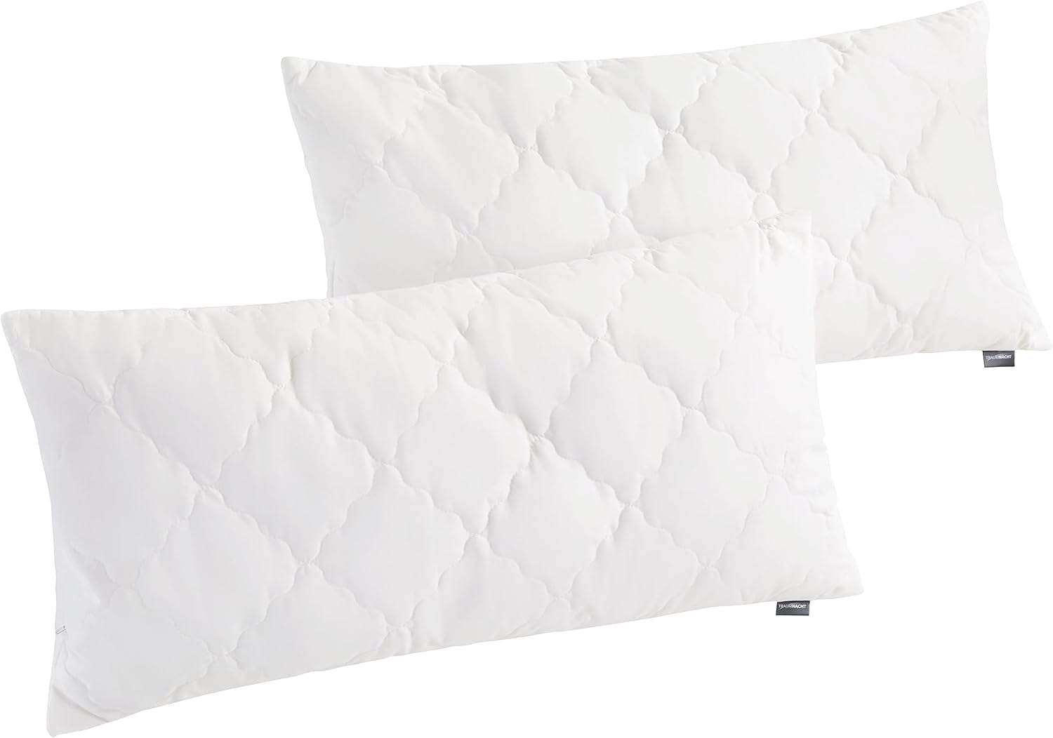Traumnacht Bambuspude med bambusfibre, hypoallergen, antibakteriel Pudesæt med lynlås, bestående af 2 puder 40X80Cm, Oeko-Tex certificeret, udviklet i Tyskland Naty Shop standardpuder 40 X 80 Cm Pude