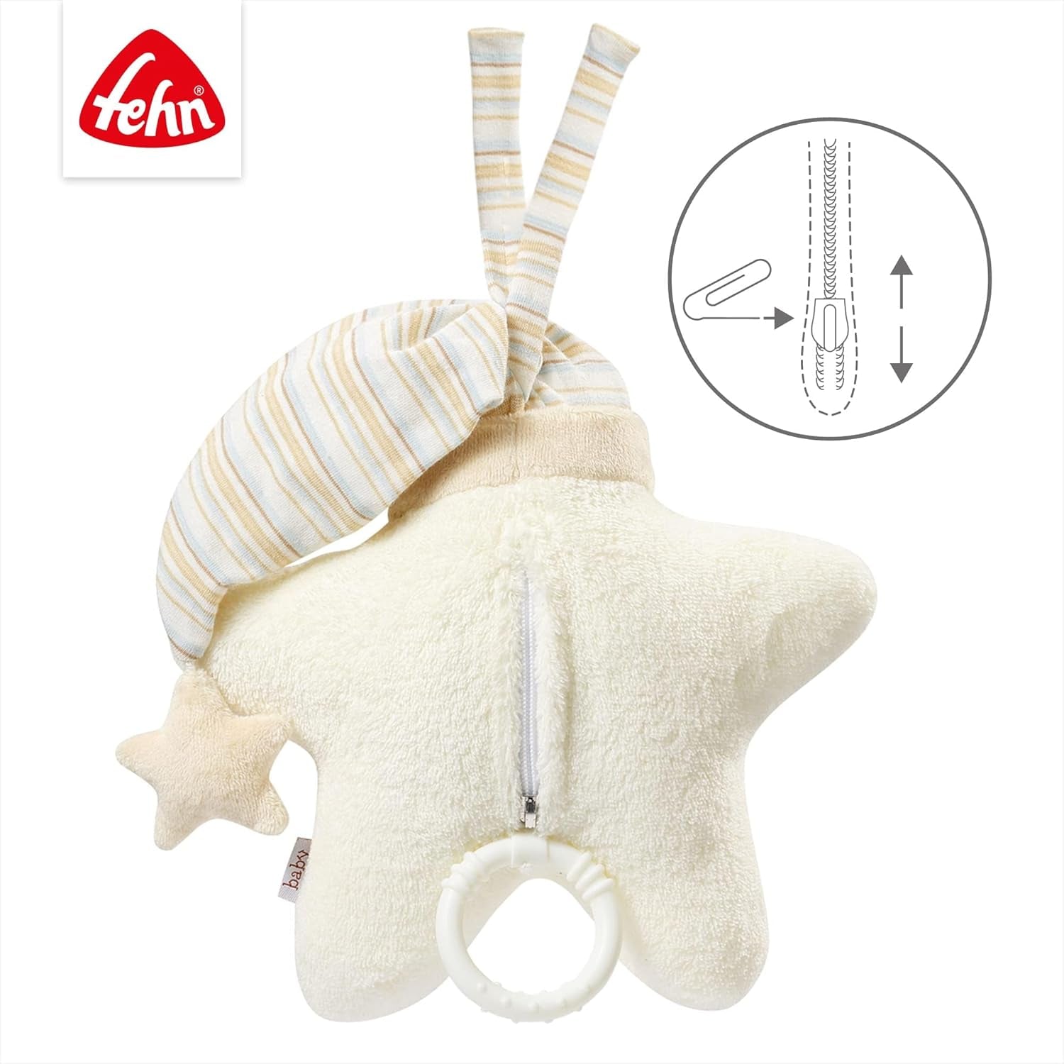 Fehn spilledåse baby sleep aid star - spilledåse med aftagelig musikalsk mekanisme til ophængning - sleep aid sang "Weißt du wieviel Sternlein stehen" - legetøj til babyer og børn fra 0+ måneder Legetøj Bebe Naty Shop