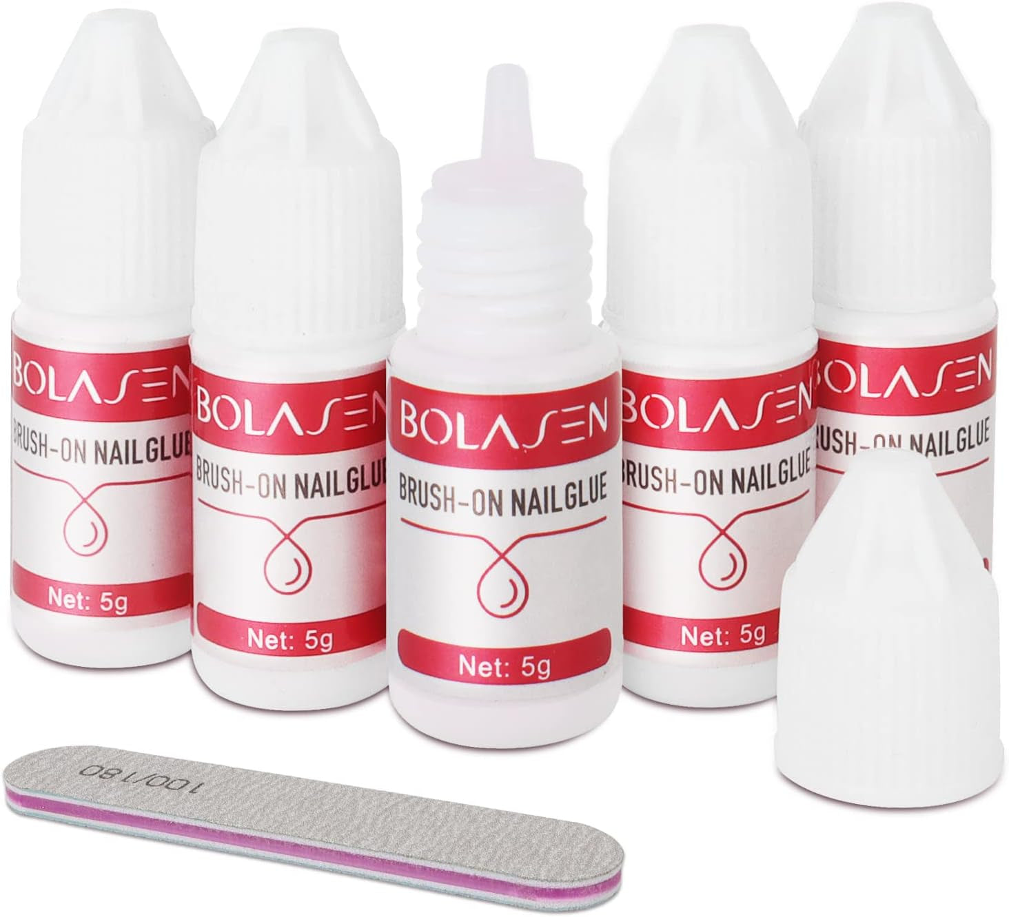 Neglespidslim, BOLASEN Ekstra stærk neglelim, 4 stk. revnet neglelim, neglelim, ekstra stærk kunstig neglelim, neglelim - 4 * 7ml