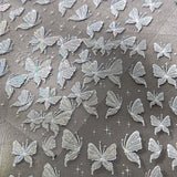 Aurora Muschel Schmetterling Nagelsticker Weiß Schmetterlinge Nail Sticker Gelee Relief Butterfly Nagelaufkleber Y2K Butterflies Nagel Sticker Nägel Nageldesign Nagel Zubehör Nail Art Stickers Nailart