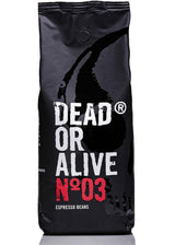 DEAD OR ALIVE Espresso No3 - Starke Espressobohnen 1kg - 100% Robusta - Kaffeebohnen für Kaffeevollautomat und Espressomaschine - Ganze Bohnen mit viel Koffein aus Italien - Kaffebønner
