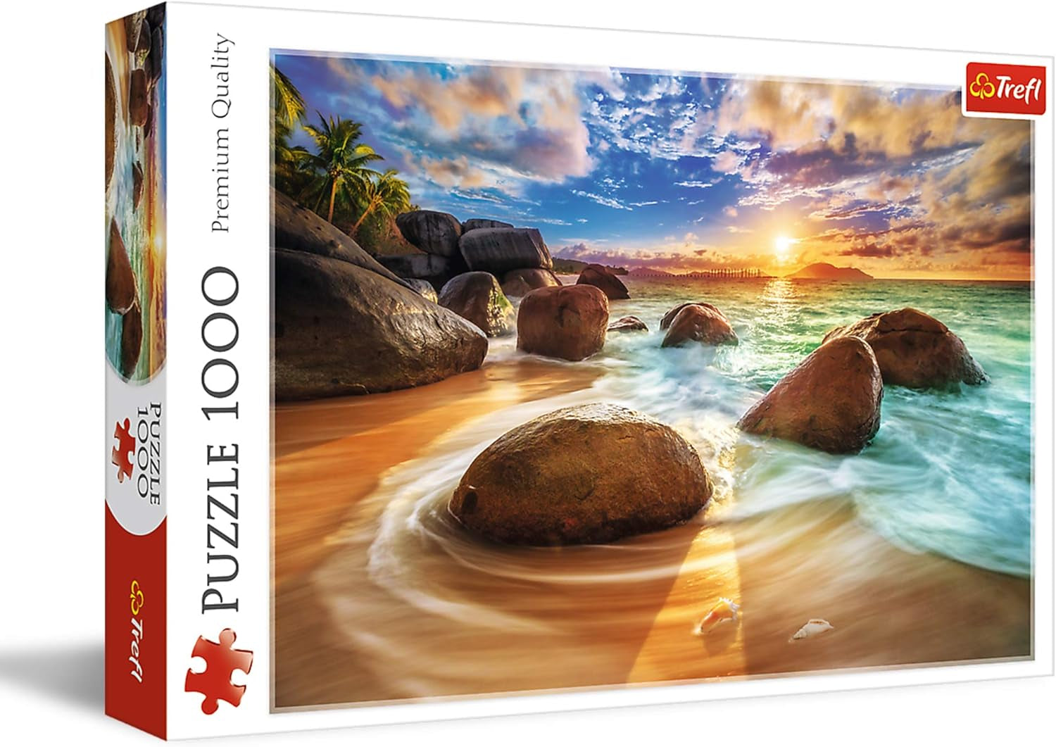 Trefl TR10461 Samudra Beach, Indien 1000 brikker premium kvalitet Voksne og børn 12+ puslespil, farverigt puslespil Naty Shop Standardtitel
