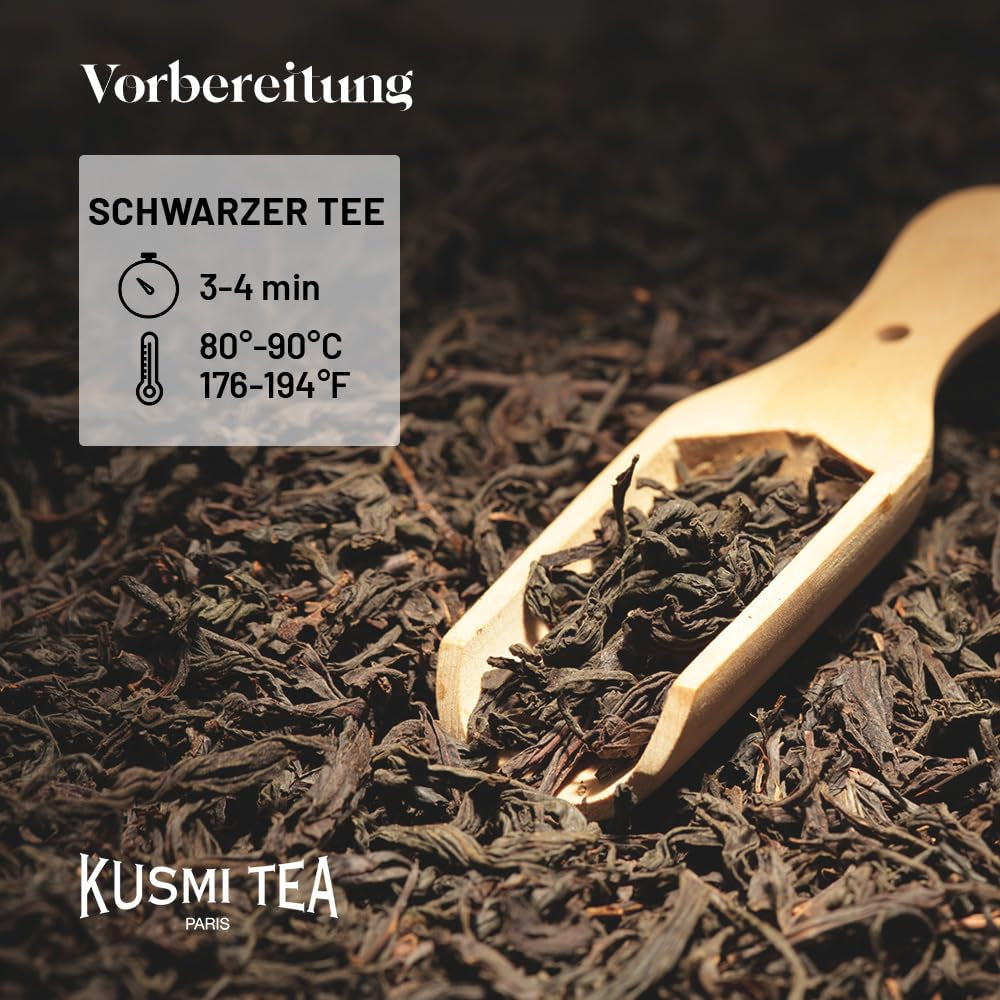 Kusmi Tea - Earl Grey Intense - Økologisk Earl Grey sort te med stærk bergamot og krydret citron - løs te - 100 g metalæske - Antal til omkring 50 kopper