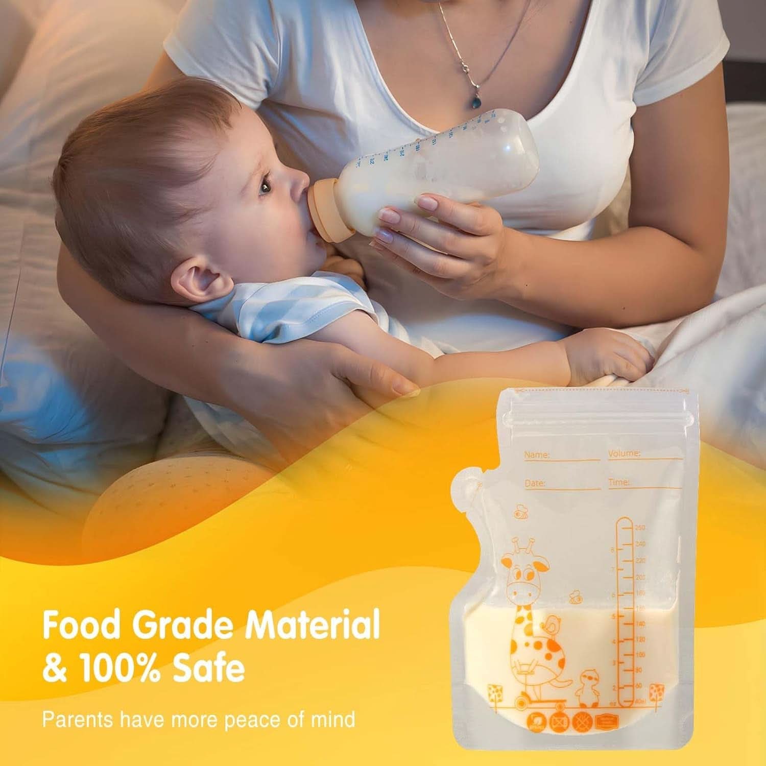 Vinabo 50 Stück Muttermilchbeutel, 250Ml Bpa-Free Muttermilk Opbevaringspose, Milchbeutel Für Muttermilch Mit Ausgießer Für Das Stillen, Selbststehender, Kann Eingefroren Werden, Vorsterilisiert Tilbehør Mad og Amning Baby Naty Shop