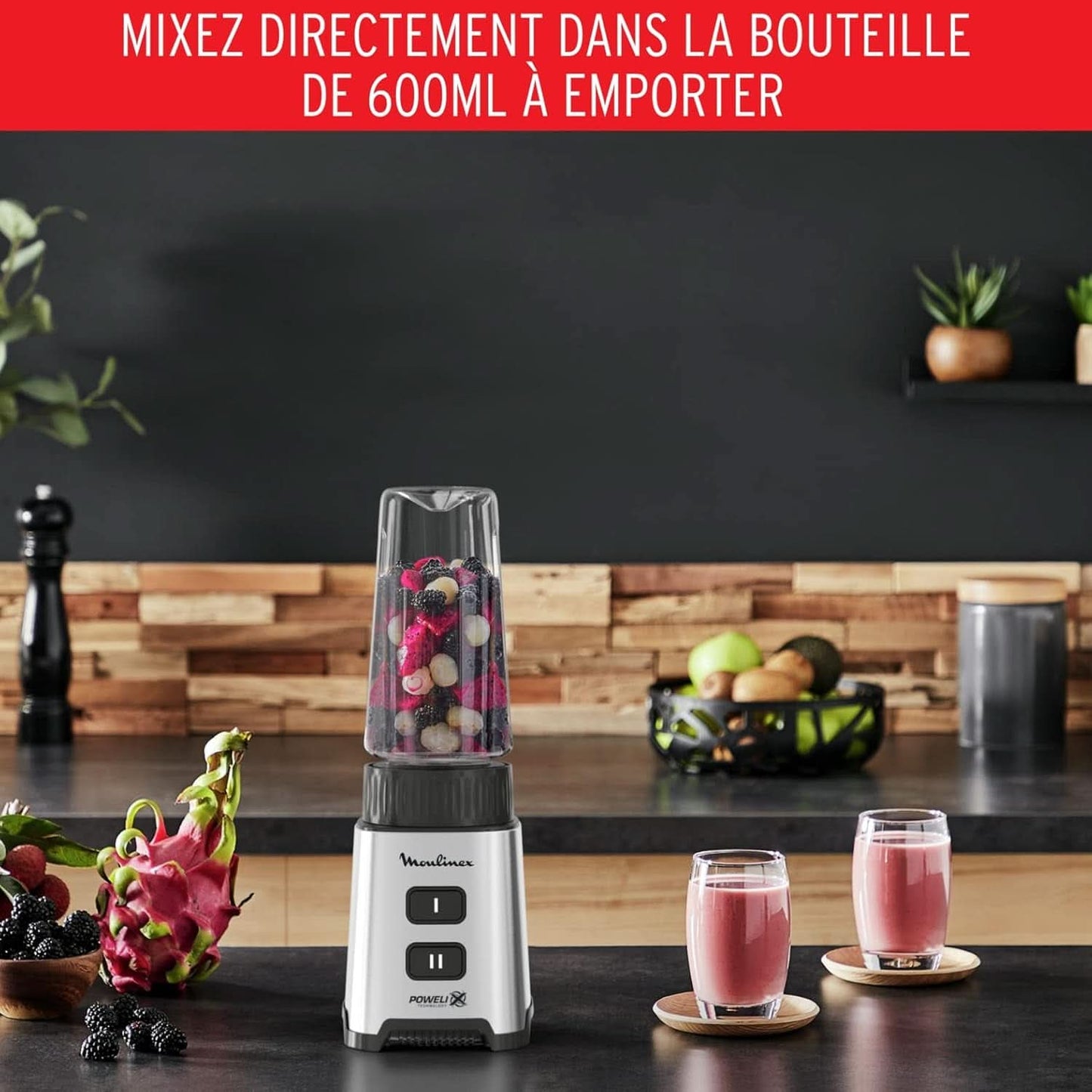 Blender Pulseo LM17GD, 400 W, 4 knive, 700 Ml, Bærbar beholder 600 Ml Kitchen Naty Shop