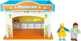 Small Foot 10852 Legehus Restaurant Lavet af træ, Med 2 dukkefigurer, tilbehør og aftageligt tag, Fra 3 år Naty Shop Dukkehuse