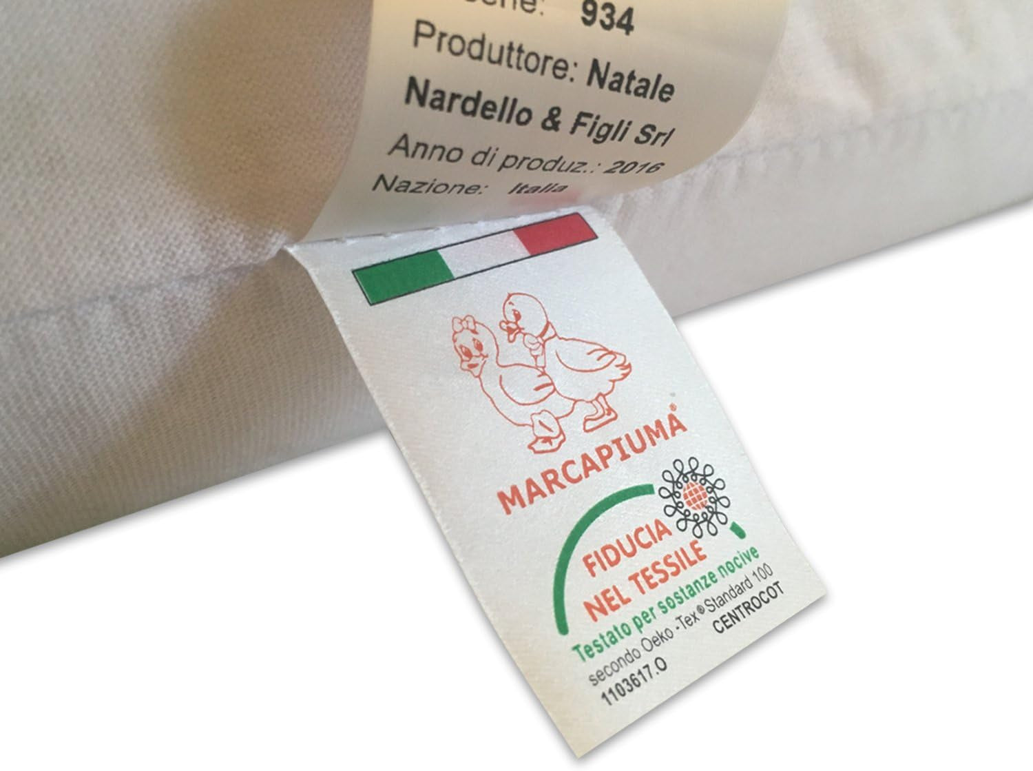 Naturlatex pude Double Wave Model - Perforeret latex pude Ultra åndbar Naturlig og sund restitution - Højeste komfort Ergonomisk Antibakteriel - 100% Made in Italy Naty Shop standard puder