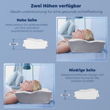 SAHEYER ortopædisk pude nakkestøtte pude hovedpude, ergonomisk nakkepude sidesovepude 60 X 40 X 13/11 cm memory foam pude til sidesove, ryg og mave Cervikale ortopædiske puder Naty Shop