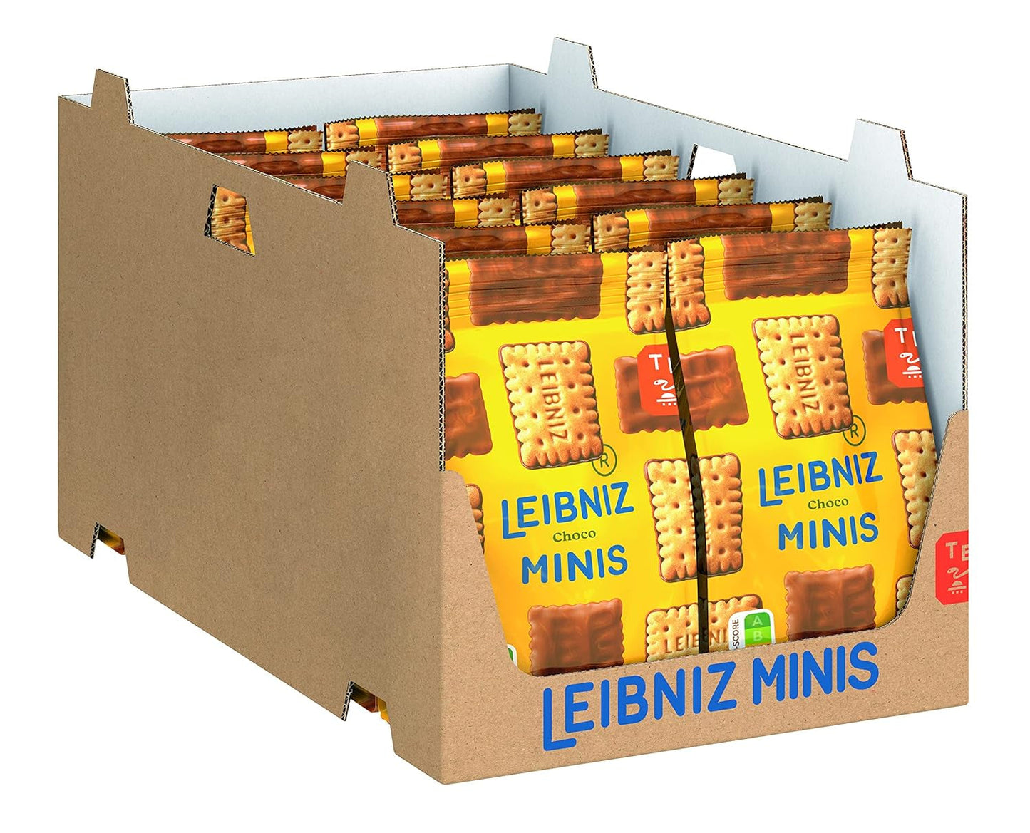 LEIBNIZ Minis chokopakke med 12 små sprøde mælkechokoladekager Bulkpakke til opbevaring eller salg (12 x 125 g)