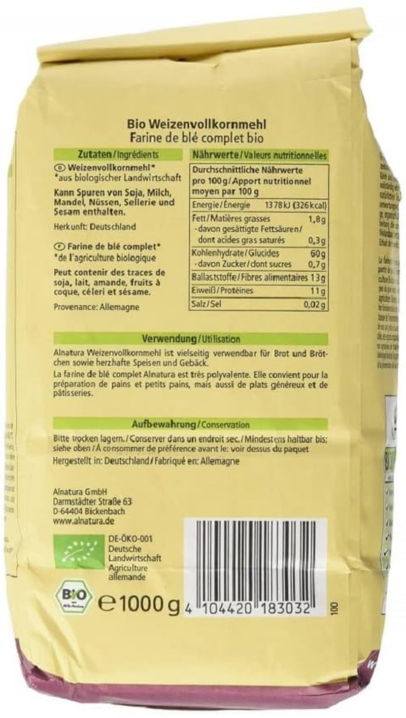 Økologisk fuldkornsmel, 1 kg