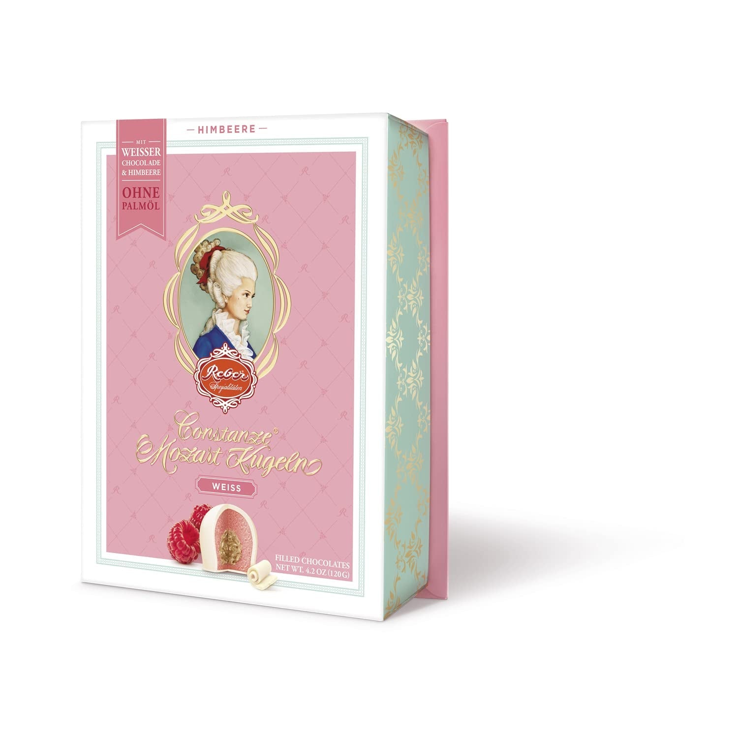Reber Mozart kugler med mørk chokolade, pakke med 6 med marcipan og nougat, vegansk - 1 x 120 g