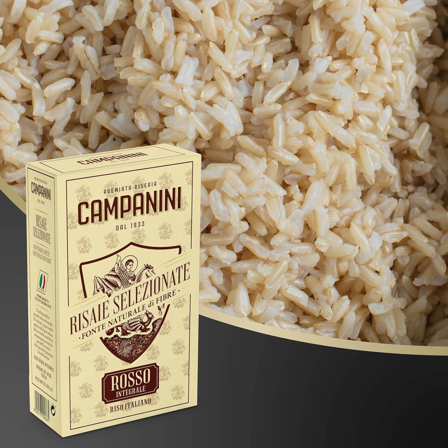 RISO ROSSO INTEGRALE Røde ris med fuldkorn RISERA CAMPANINI 500g fra Italien