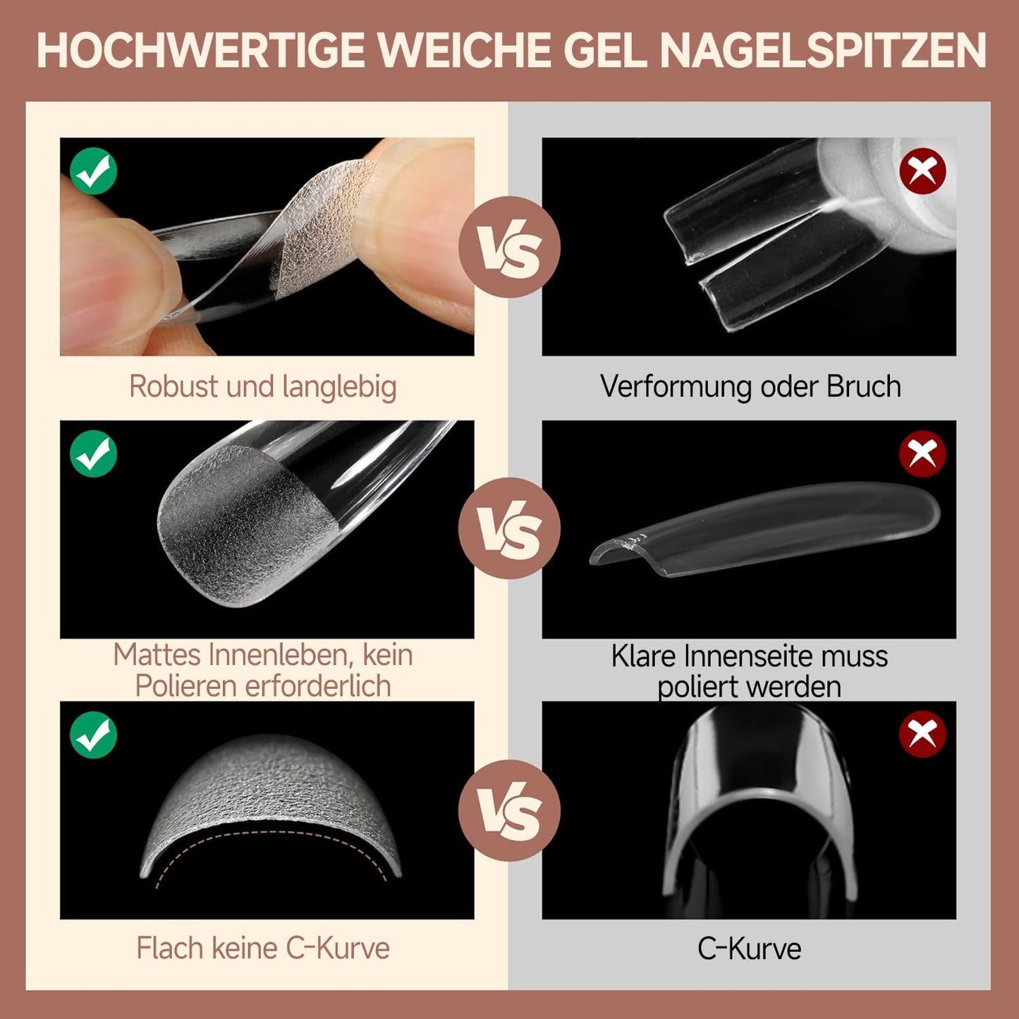 Ballerina Gel Neglespidser 216 stk. 12 Størrelser Soft Gel Negle Tips Full Cover Negle Extension Sæt Semi Matt DIY Home Art