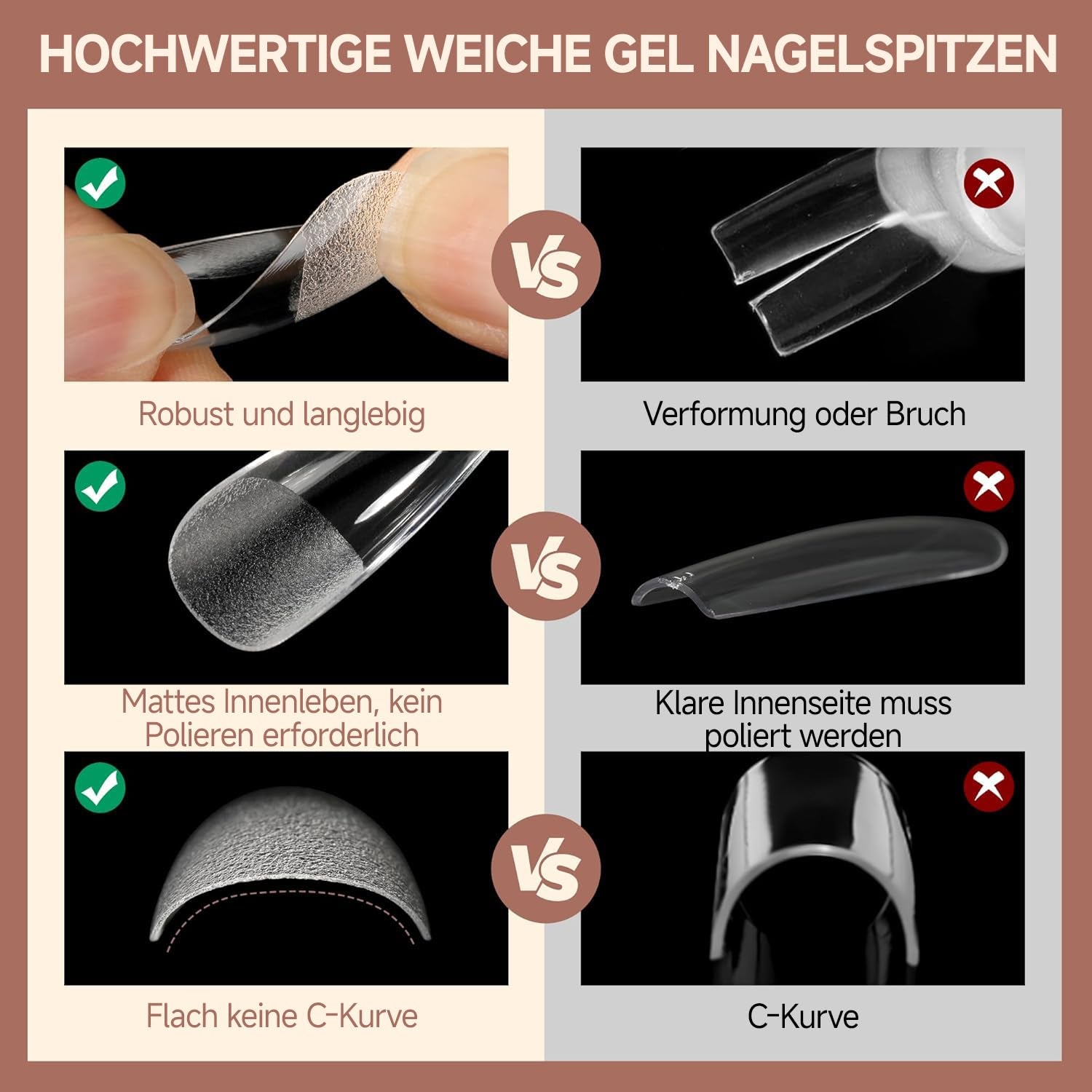 Ballerina Gel Neglespidser 216 stk. 12 Størrelser Soft Gel Negle Tips Full Cover Negle Extension Sæt Semi Matt DIY Home Art