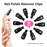 Hanyousheng Nagellackentferner Clips, Nagel Clips, 10 Stück Schwarz Nagelclips, Nagel Klammer, Nails Art Gel Cap, Soak off Clip Cap UV Gel Poliermittel Entferner Wrap Nail Tool
