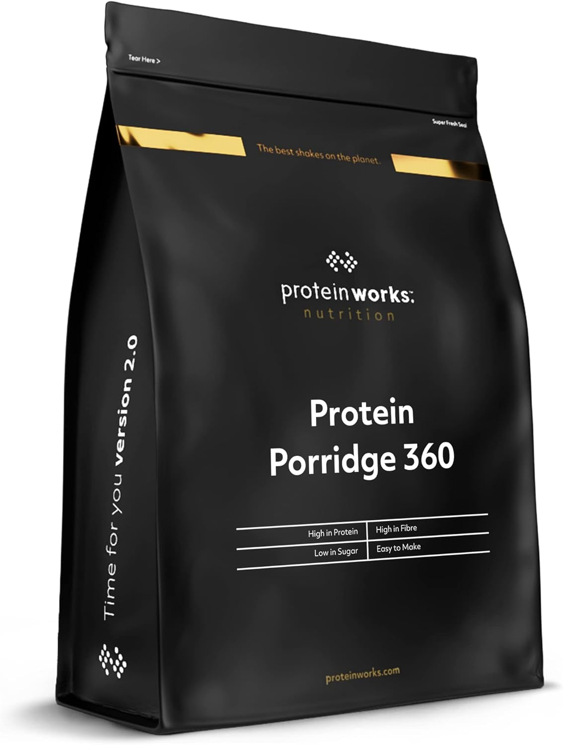 Protein Works - Proteingrød 360 | Myte Yderligere vitaminer og mineraler | Proteinreiches Frühstück | Kalorienarme Haferflocken | 13 Serveringer | Naturlig | 1 kg Cereal Naty Shop