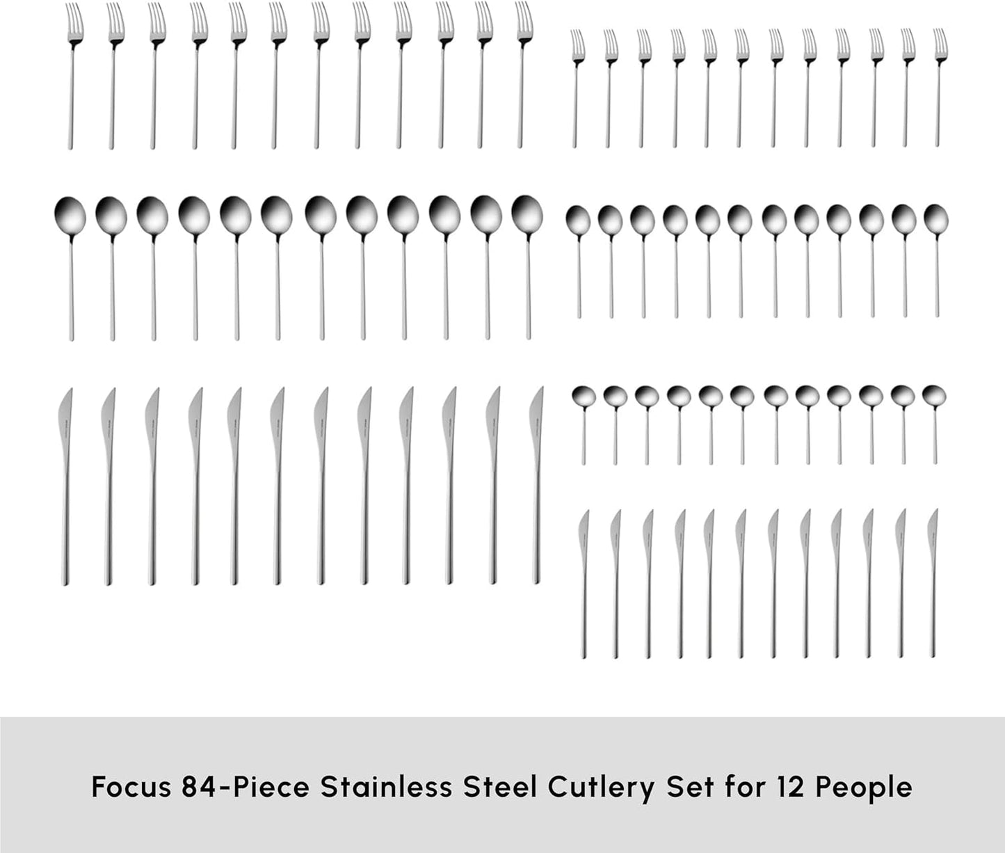 Karaca Focus Elegance, 84-delt bestiksæt, 12 personer Kitchen Naty Shop