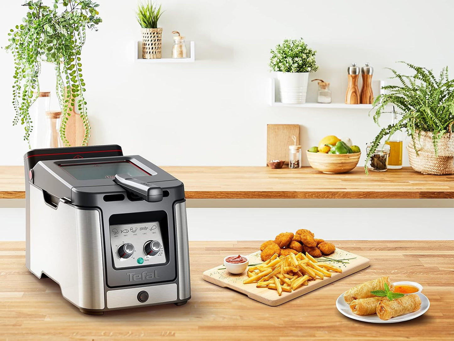 Tefal FR600D Clear Duo frituregryde, stegning med mindre røg og lugt, 1,2 kg kapacitet, termostat, timer, stort udsigtsvindue uden tåge Hvidevarer Naty Shop