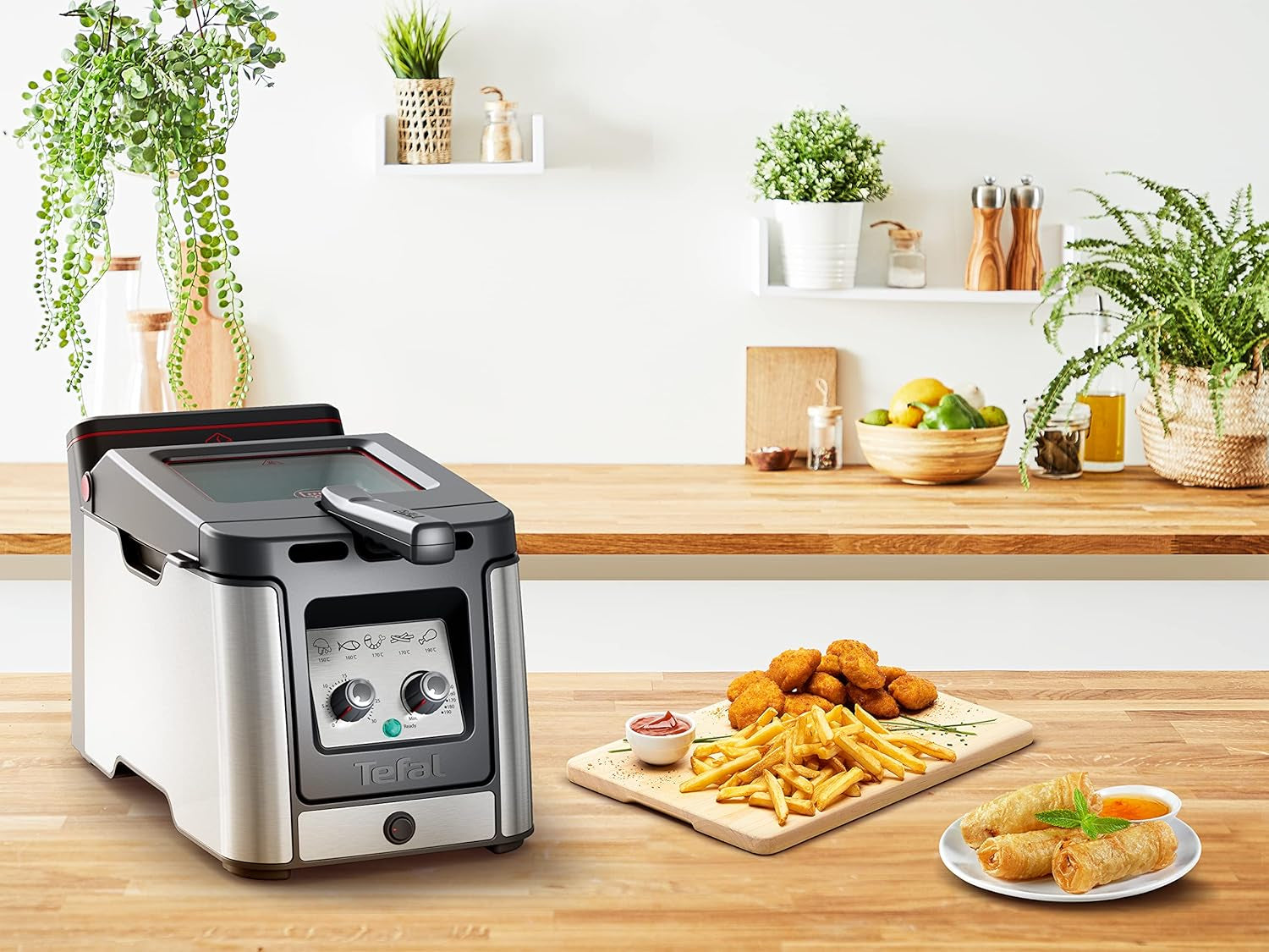 Tefal FR600D Clear Duo frituregryde, stegning med mindre røg og lugt, 1,2 kg kapacitet, termostat, timer, stort udsigtsvindue uden tåge Hvidevarer Naty Shop