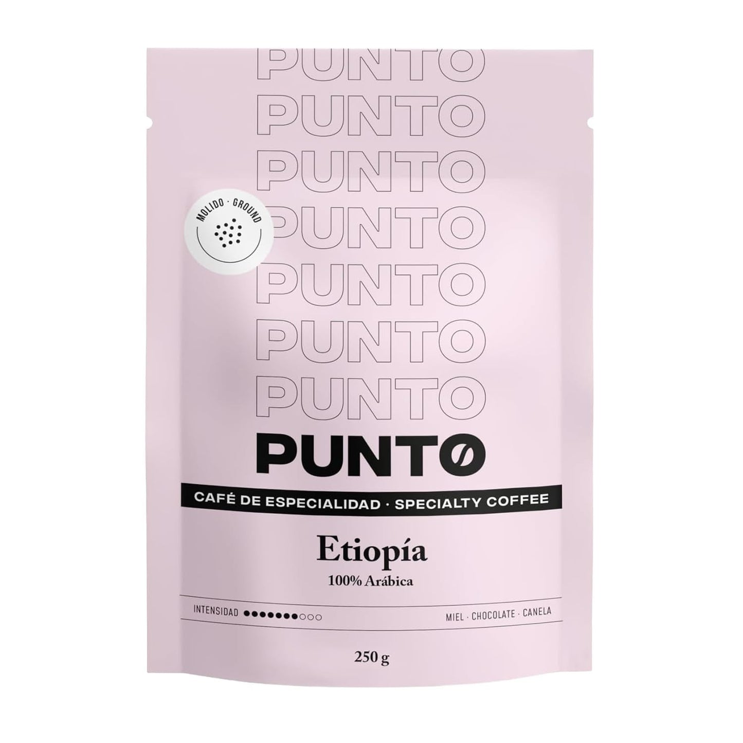 – Malet etiopisk kaffe – 250 g – Specialkaffe – Mellemristet – 100 % Arabica – Noter af honning, kanel og chokolade – Intens syre – Medium fylde