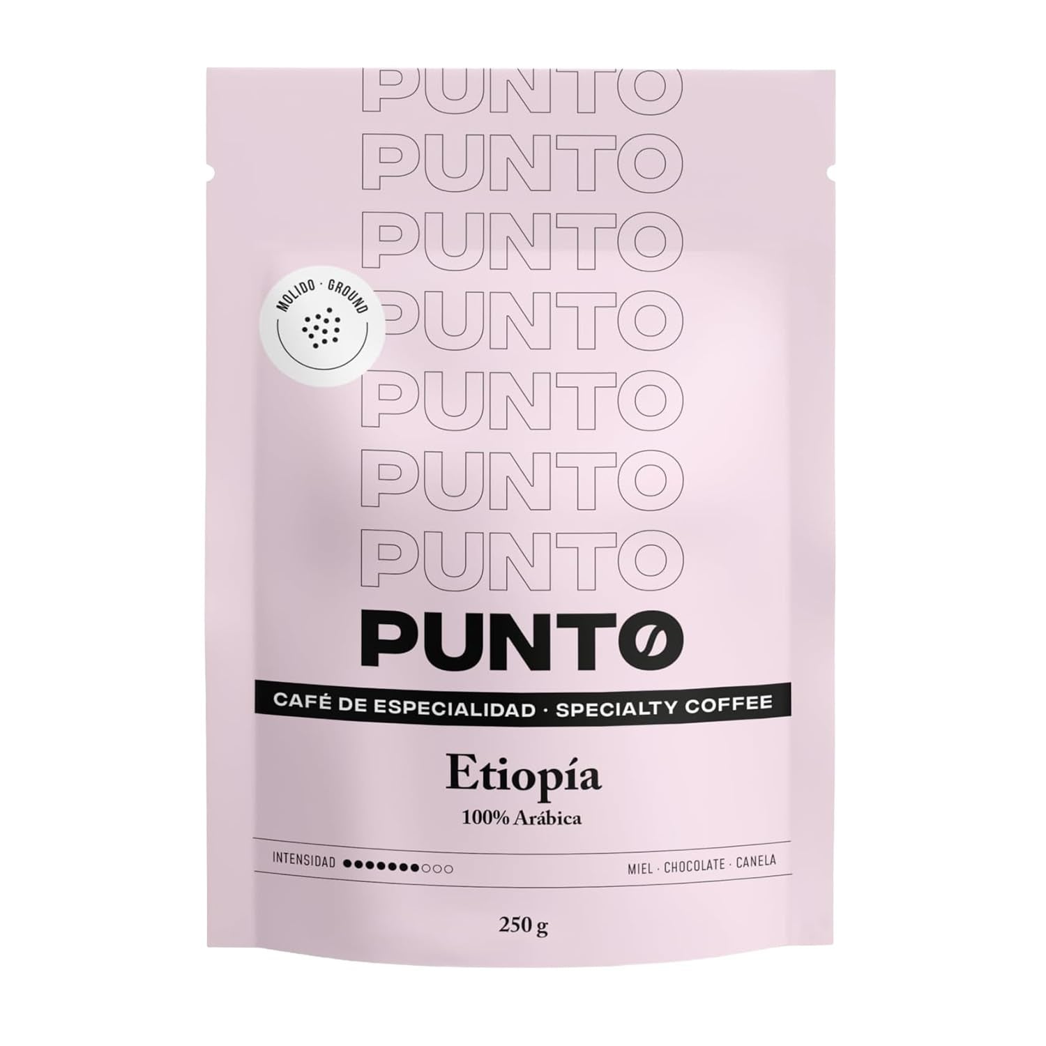 – Malet etiopisk kaffe – 250 g – Specialkaffe – Mellemristet – 100 % Arabica – Noter af honning, kanel og chokolade – Intens syre – Medium fylde