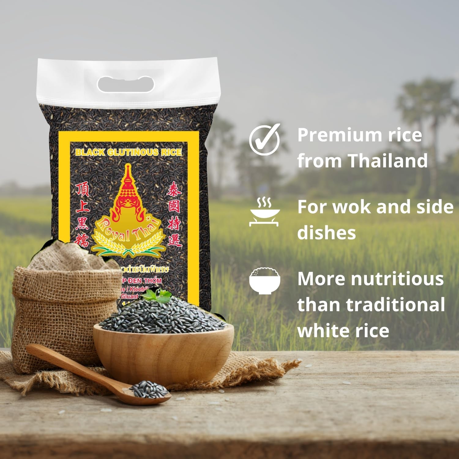 ROYAL THAI RICE - Sort sticky rice - 10 x 1 kg - Multipak