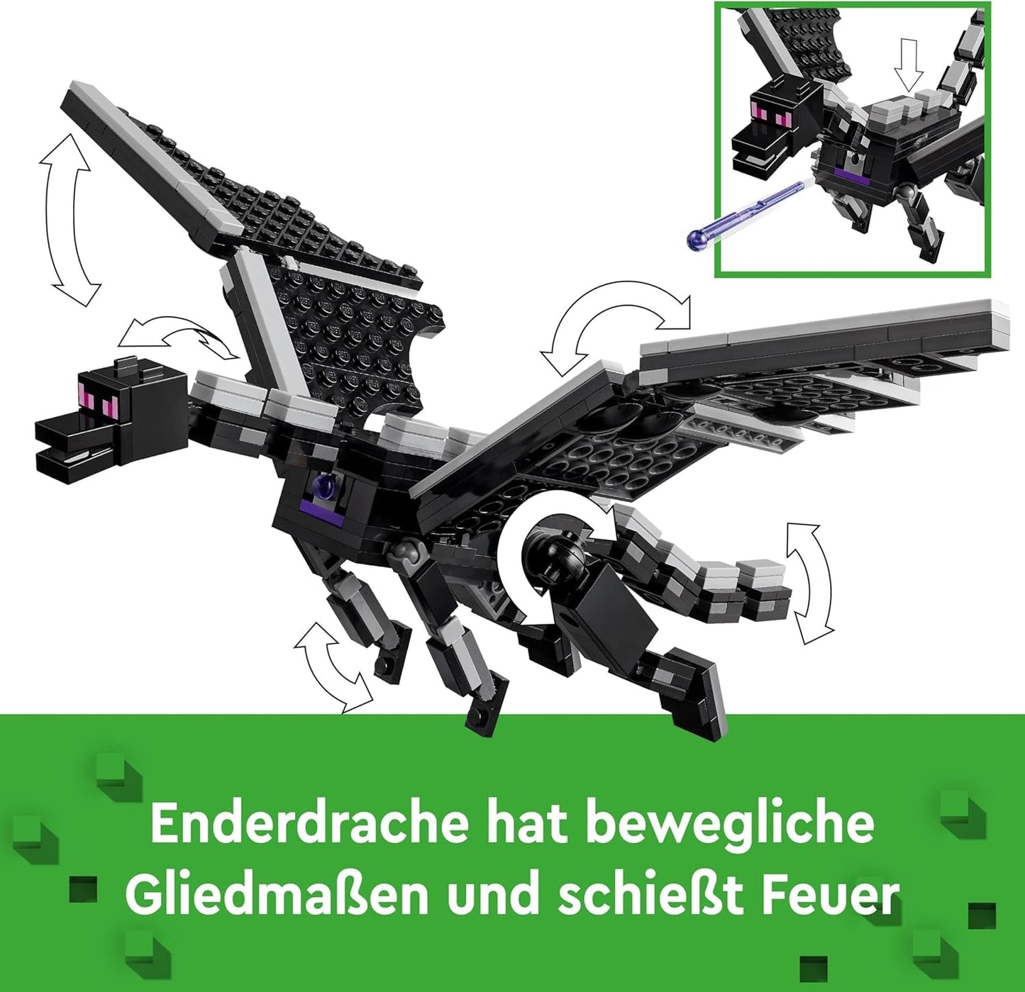LEGO Minecraft The End Dragon and The End Ship Action-legetøj og opdagelsessæt Videospilbyggesæt Adventuresæt Gave til drenge og piger 8 år 21264 byggesæt Beuche den LEGO-Store