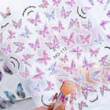 5D prægede sommerfugle negle klistermærker selvklæbende sommerfugle negle dekoration klistermærker aurora sommerfugl negle art stickers negle tilbehør design sommerfugl negle stickers negle art stickers