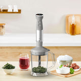 Tefal Quickchef+ 3-i-1 XL Stabmixer/Zerkleinerer/Schneebesen, 1000 W, Intuitiv Geschwindigkeitsregelung, Turbo-Taste, Powelix-Messer-Technologie, Edelstahl, Grau, HB67MB30 Kitchen Naty Shop