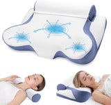 TopEsct Memory Foam-pude, sidesovepude, nakkepude, hovedpude til side- og rygsover (grå)