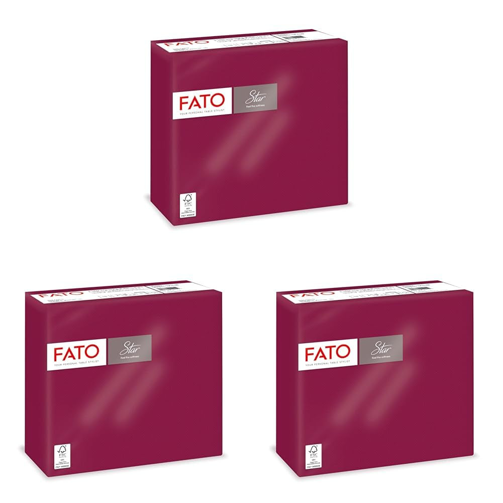 - Blødhed og blødhed engangstissuepapir 40 pakke 38X38 Størrelse 4 fold 2-lags Bordeaux farve 100 % rent cellulosepapir Fsc-certificeret (3 pakke)