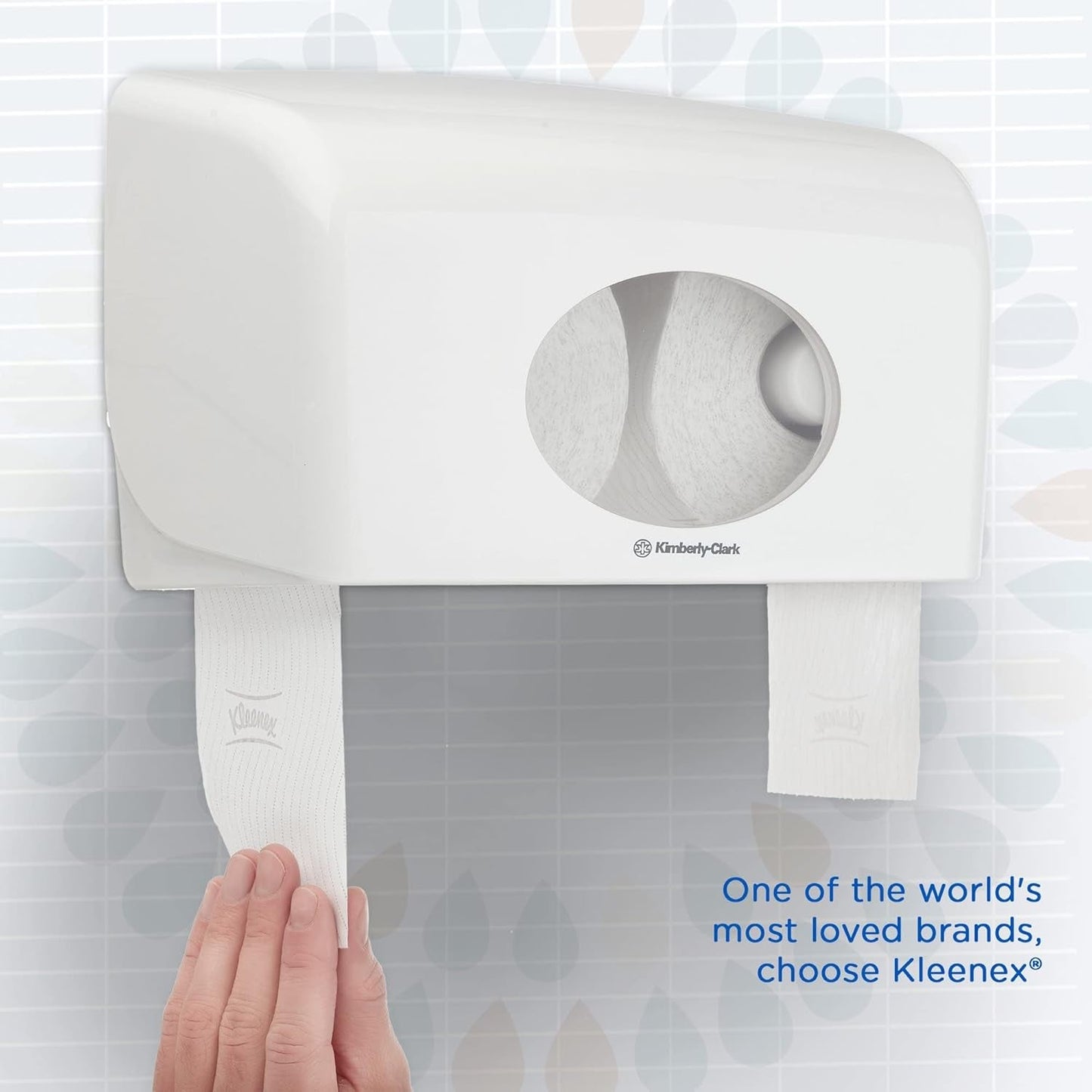 Kleenex standardrulle 8441 toiletpapir - 2-lags toiletpapir - 6 pakker med 6 ruller x 600 ark hver, hvid (36 ruller/21.600 ark i alt)