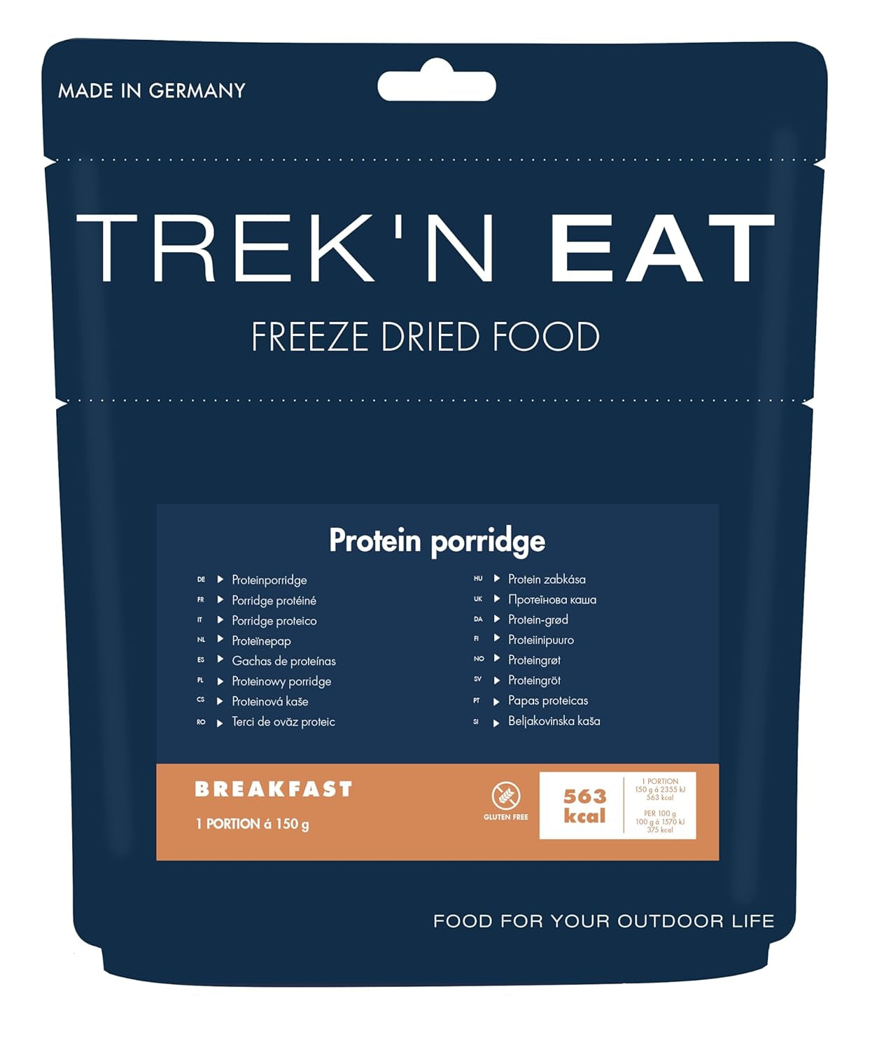 Trek'n Eat Proteingrød – Højproteinmorgenmad til friluftslivet | Frysetørret bord til camping, vandreture og ekspeditioner | Fyldende, hurtig at forberede, ideel til rejser