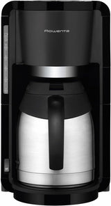 Rowenta Adagio Filter Espressomaskine, Termokande i rustfrit stål, Holder kaffen varm i op til 4 timer, Kapacitet på 10-15 kopper, 1,25 L Kapacitet, Aftagelig filterkurv, Autosluk, Sort, CT3818