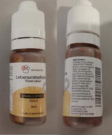 Wenburg madfarve, glitter, 11 ml, koncentreret, fremstillet i EU, flydende. Til farvning af dej, drikkevarer, smagsstoffer, slim - guldglimmer madfarve - guldkagefarvning - guldglimmer