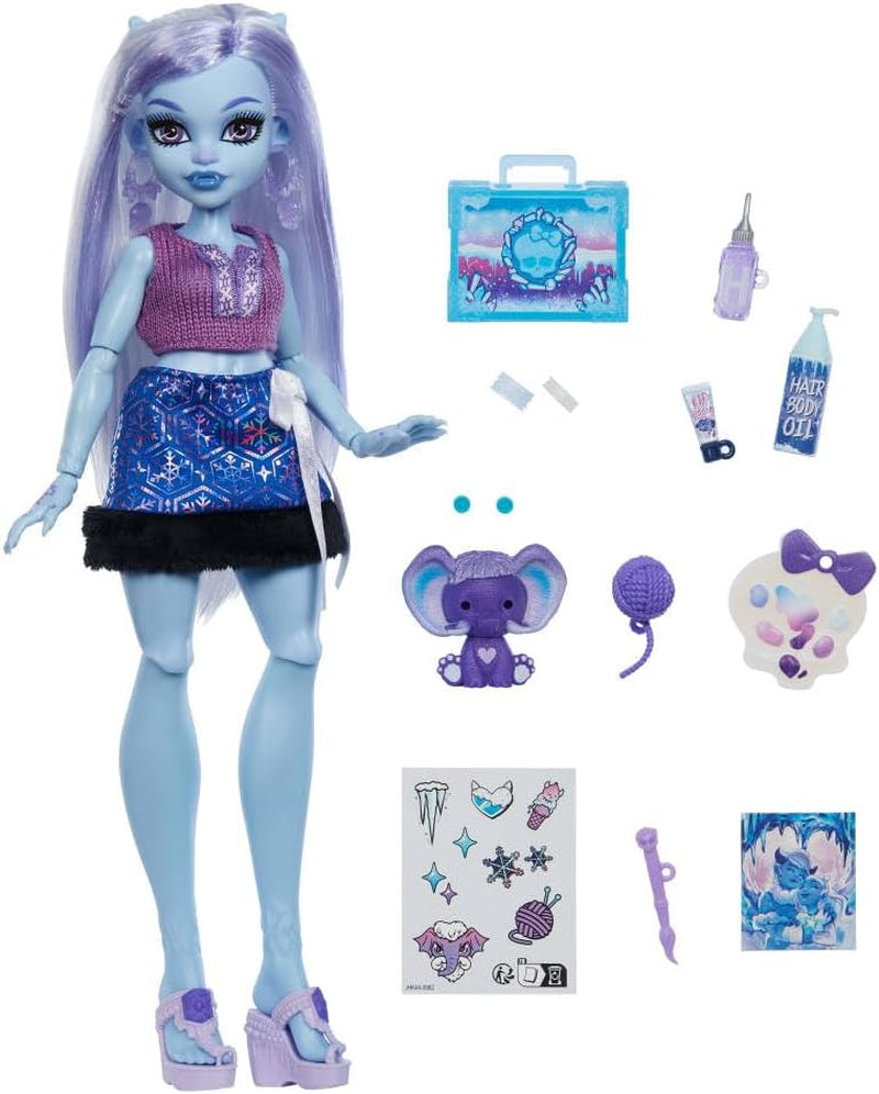 Monster High Self-Scare Secrets Abbey Bominable Dukke og tilbehørssæt med 13 realistiske overraskelser som Henna, tegninger og hæklet JHK44