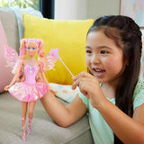 Mattel Barbie-dukke med tryllestav og modetilbehør, Fantasy-tema med vinger og farveskiftende outfit, JCP76, [Multicolor]