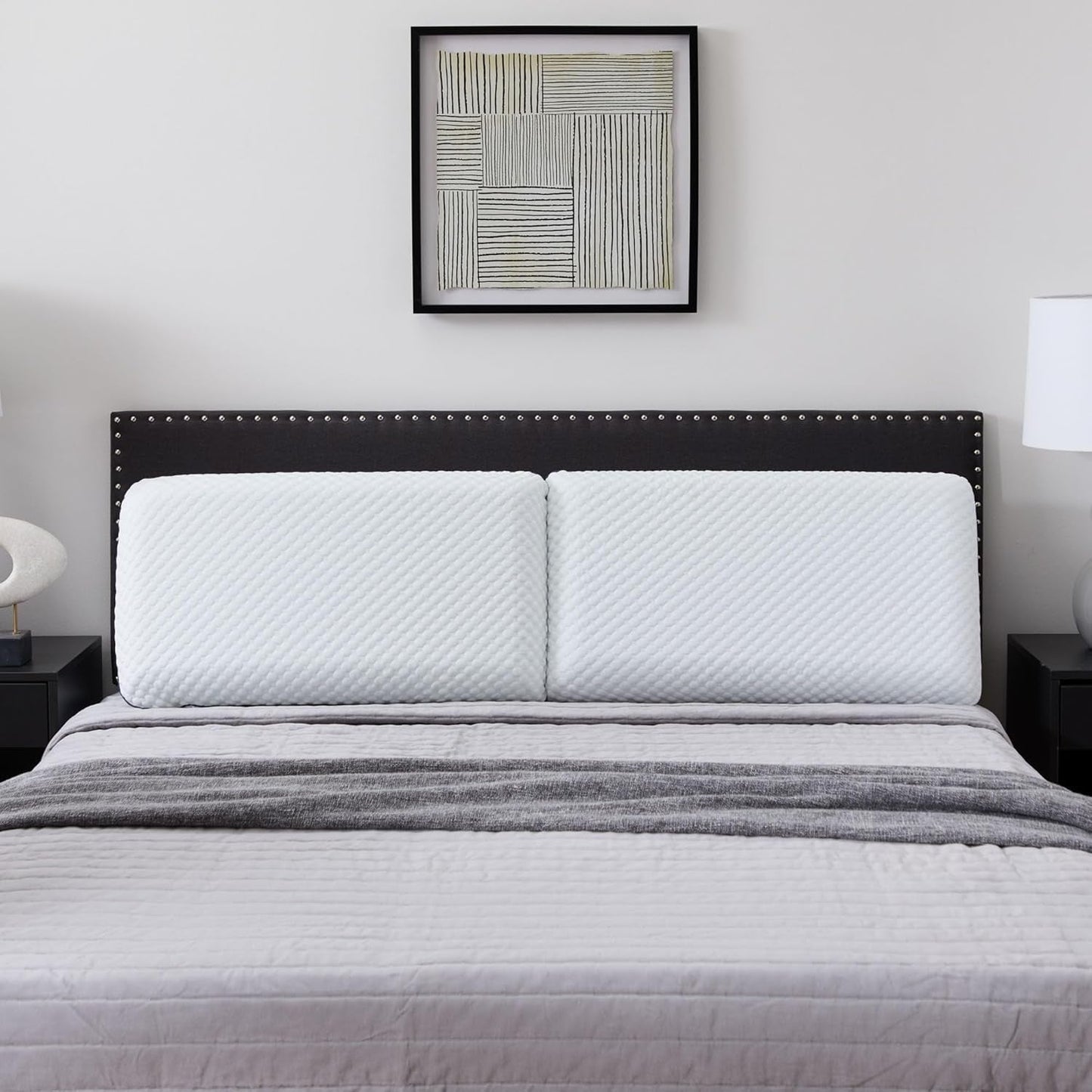 LUCID memory foam pude med gel 40x60 cm - åndbar - kølende effekt - vaskbart betræk - Oeko-Tex certificeret pude, hvid