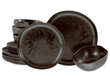 CreaTable, 21249, Natura Organic RUSTY Series, 12-delt porcelænssæt til 4, tallerkensæt i porcelæn, tåler opvaskemaskine og mikroovn, fremstillet i Europa