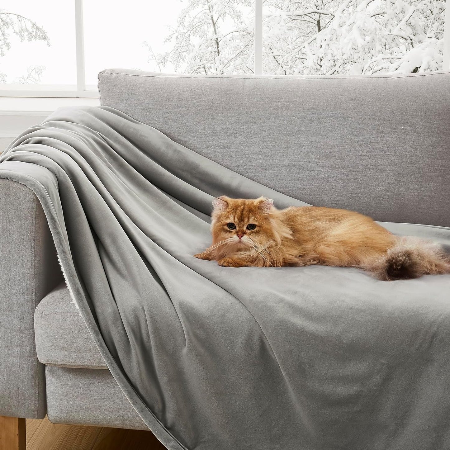 UGG 01465 Bliss Sherpa-tæppe Fuldt vendbart til sofa eller seng Kan maskinvaskes Nem pleje Blødt plys overdimensionerede luksustæpper 178 X 127 cm Seal Naty Shop Dyner og dyner