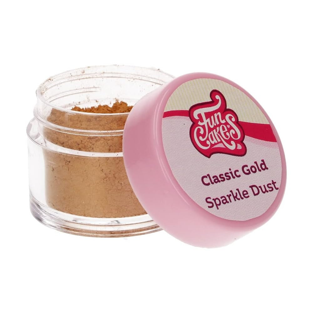 Funcakes Sparkle Dust Classic Gold: Glitterstøv i fødevarekvalitet til kagedekoration, Halal-certificeret