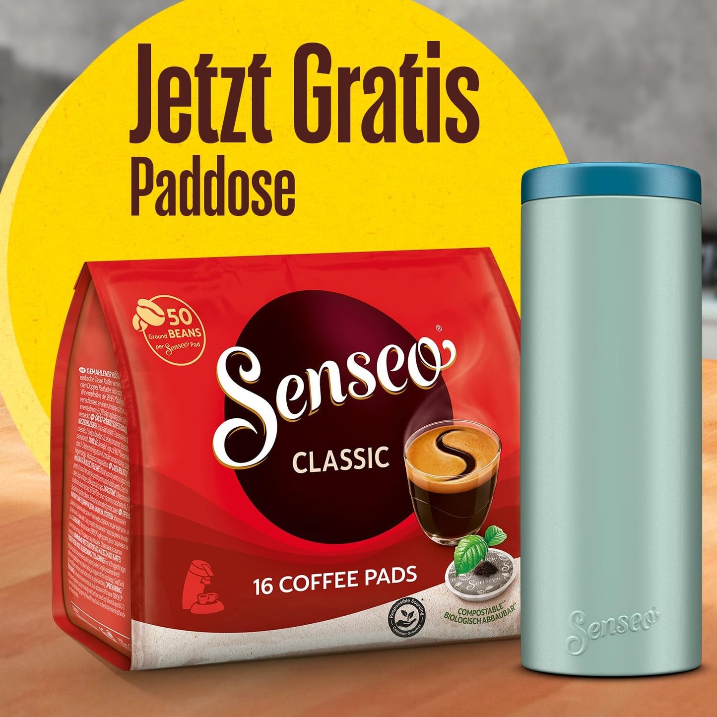 Classic Pads, 10 x 16 Getränke, 160 Kaffee Pods, inklusive Pad Dose