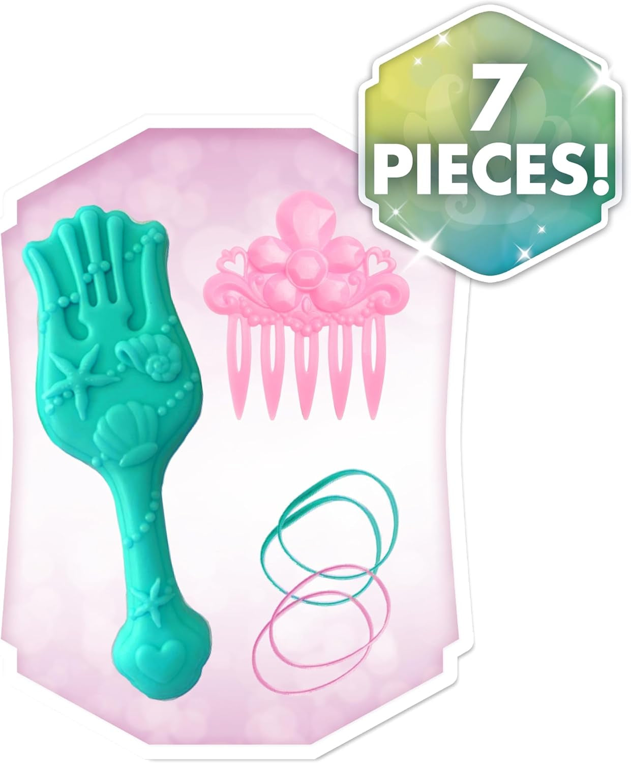Ariel Just Play Disney Princess Hårhoved 20 cm med tilbehør 7-delt sæt rødt hårlegetøj til børn fra 3 år og opefter