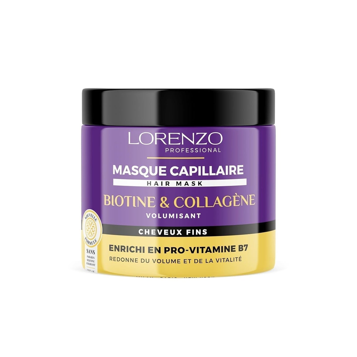 Hårmaske med sort hvidløg (skrøbeligt hår) 500 ml Naty Shop Biotin Collagen hårmaske