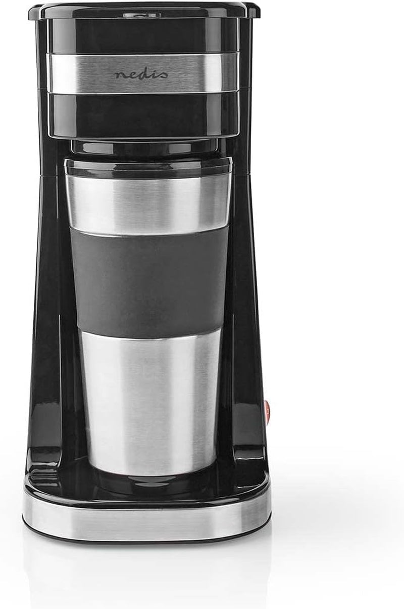 NEDIS Espressor - Filtreret kaffe - 0,4 l - 1 kop - Timer - Sort / Sølv