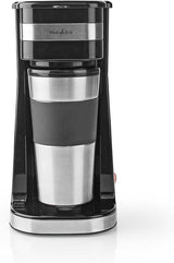 NEDIS Espressor - Filtreret kaffe - 0,4 l - 1 kop - Timer - Sort / Sølv