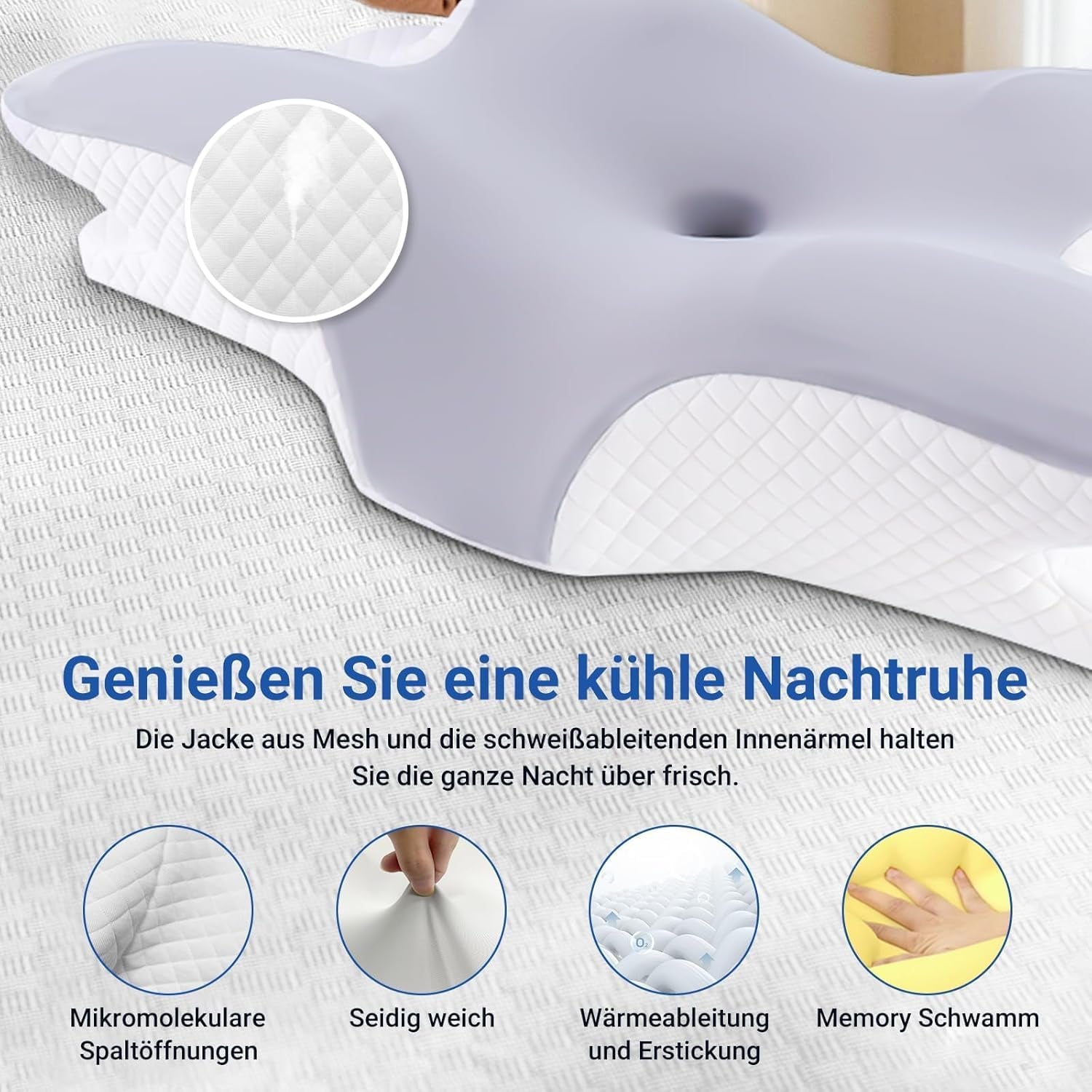 Hothands Memory Foam Pude Ergonomisk Ortopædisk Pude Side Ryg Mavesmerter Lindring Pude Forbedre søvnkvaliteten 62X41X13/11Cm Cervikal Ortopædiske Puder Naty Shop